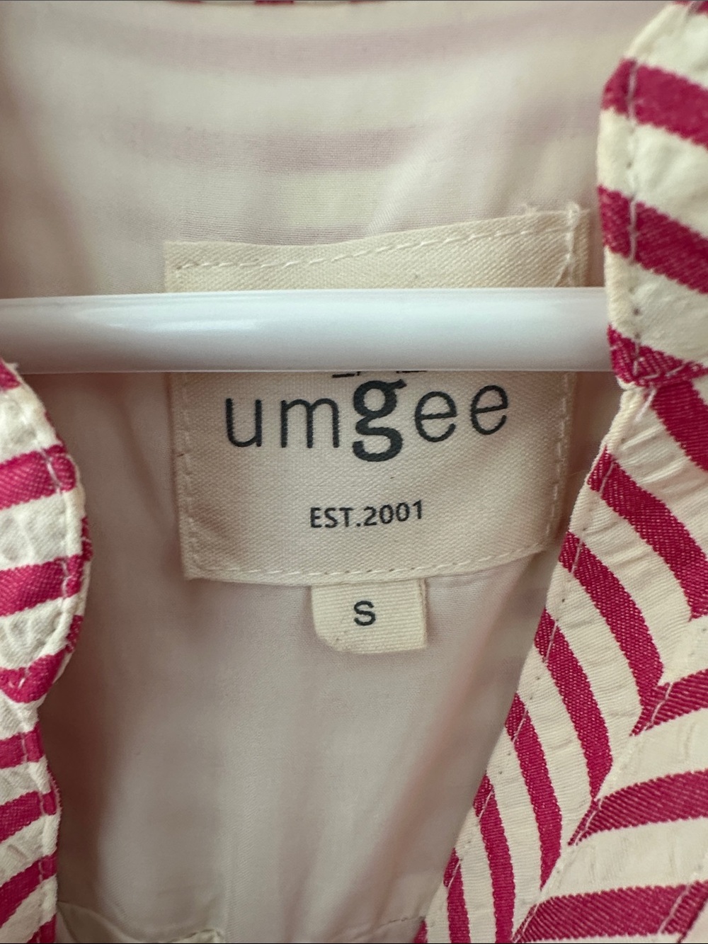 UMGEE Pink and White Striped Puff-Sleeve Women's Dress - Picture 3 of 6